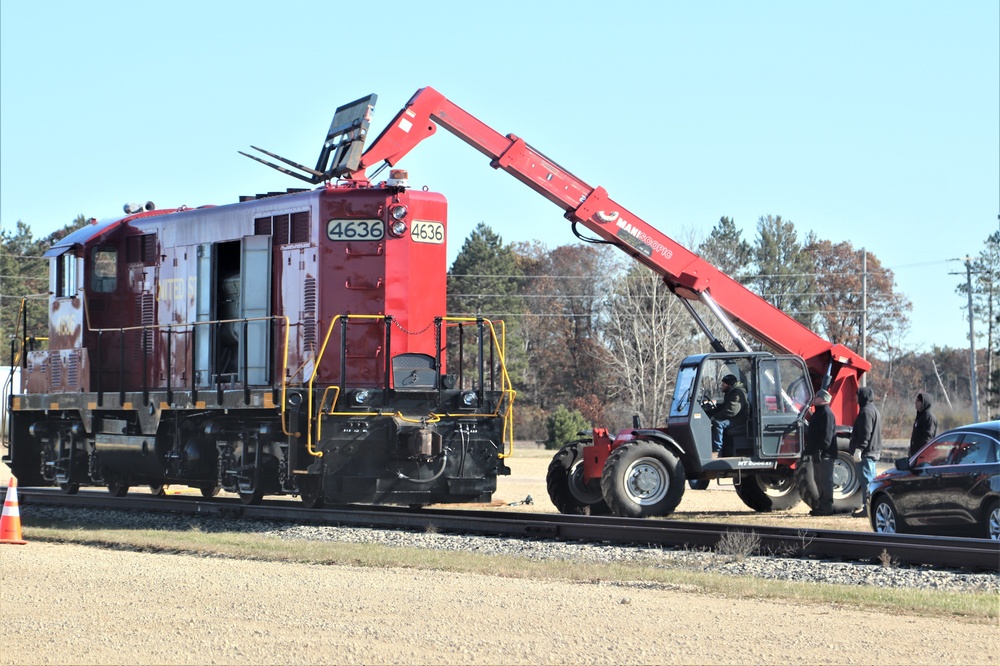 Maintenance personnel repair Fort McCoy locomotive, return it to service in time for rail offload