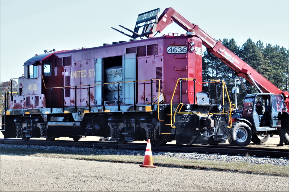 Maintenance personnel repair Fort McCoy locomotive, return it to service in time for rail offload