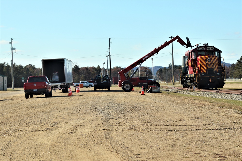 Maintenance personnel repair Fort McCoy locomotive, return it to service in time for rail offload