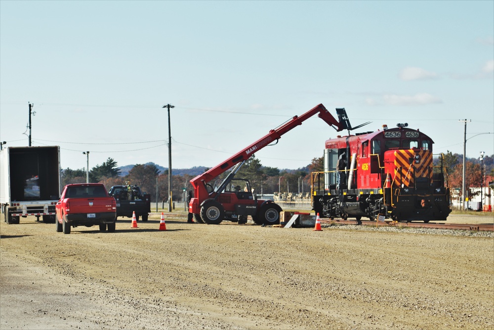 Maintenance personnel repair Fort McCoy locomotive, return it to service in time for rail offload