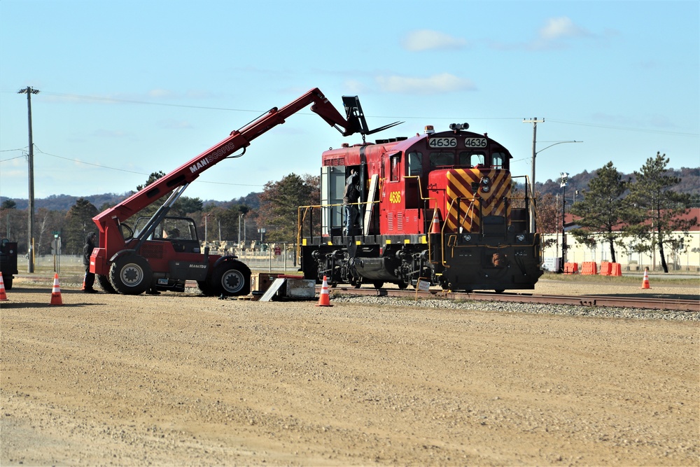 Maintenance personnel repair Fort McCoy locomotive, return it to service in time for rail offload