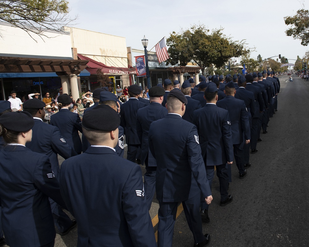Travis AFB Airmen participate in Veterans Day Parade