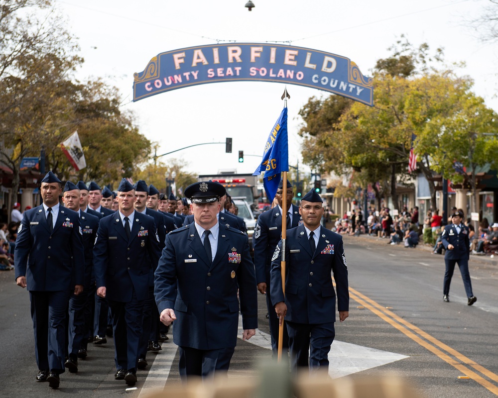 Travis AFB Airmen participate in Veterans Day Parade
