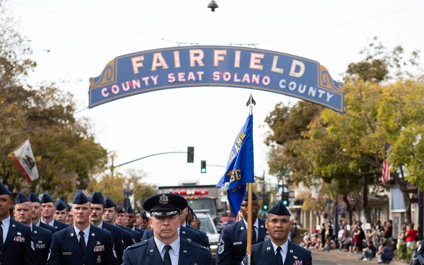 Travis AFB Airmen participate in Veterans Day Parade