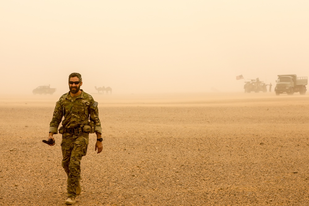 Special Forces Soldier in the Dust