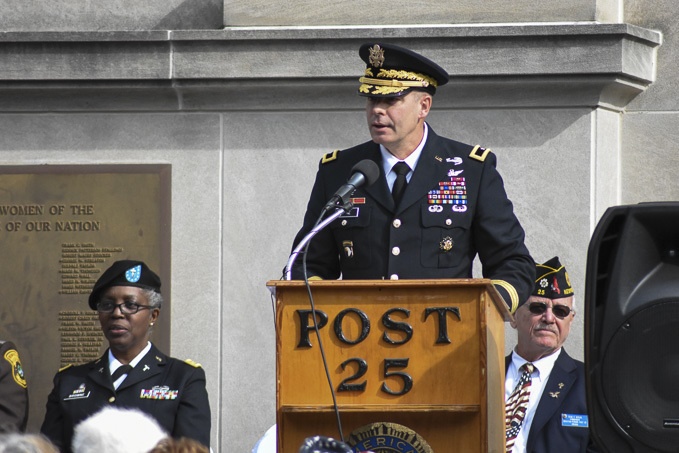 BG Kline honors veterans at Newport News Victory Arch