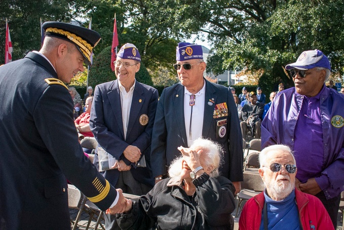 BG Kline honors veterans at Newport News Victory Arch