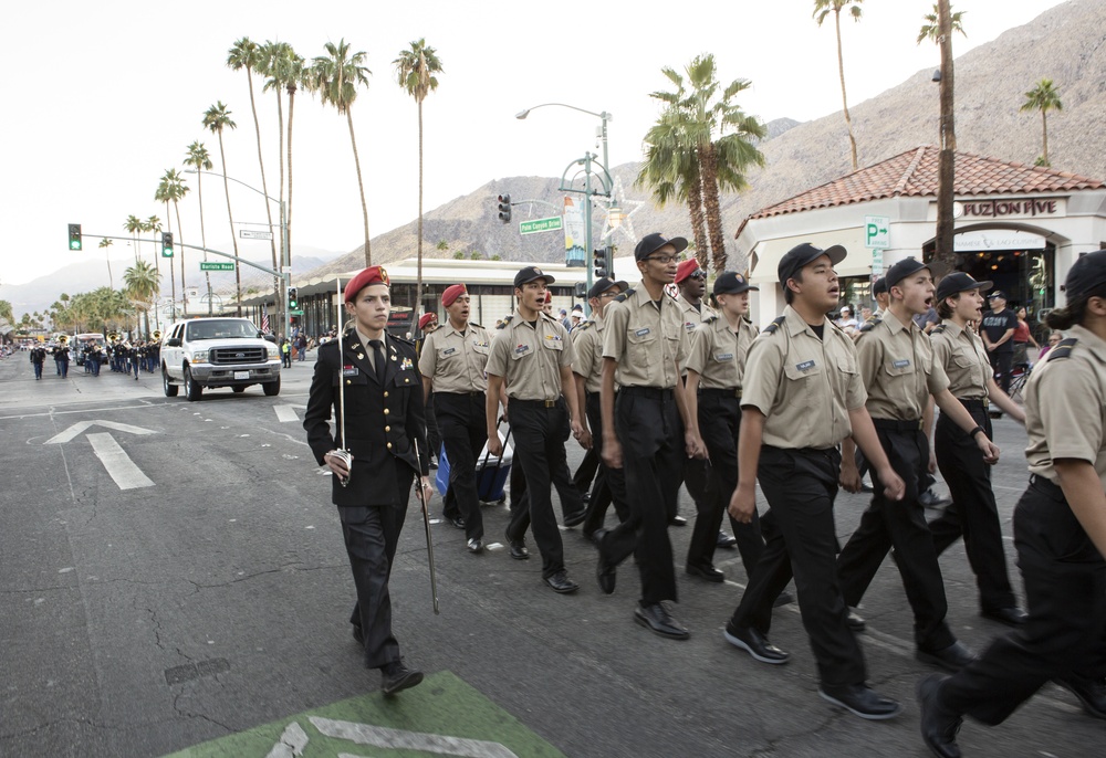 Cadets march in Palm Springs Veterans Day Parade