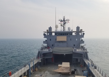 The Army Logistic Support Vessel-5 cargo storage deck area view