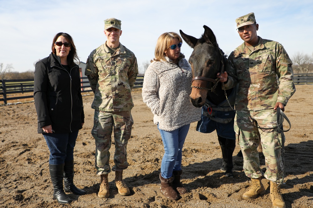 1st TSC Spouses Visit Sgt. Blackjack on 45-acre Farm