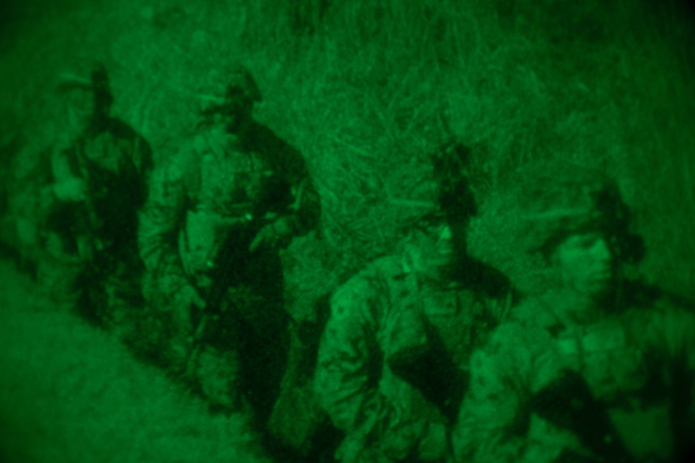 U.S. Marines conduct night patrolling drills during exercise Fuji Viper 20-2