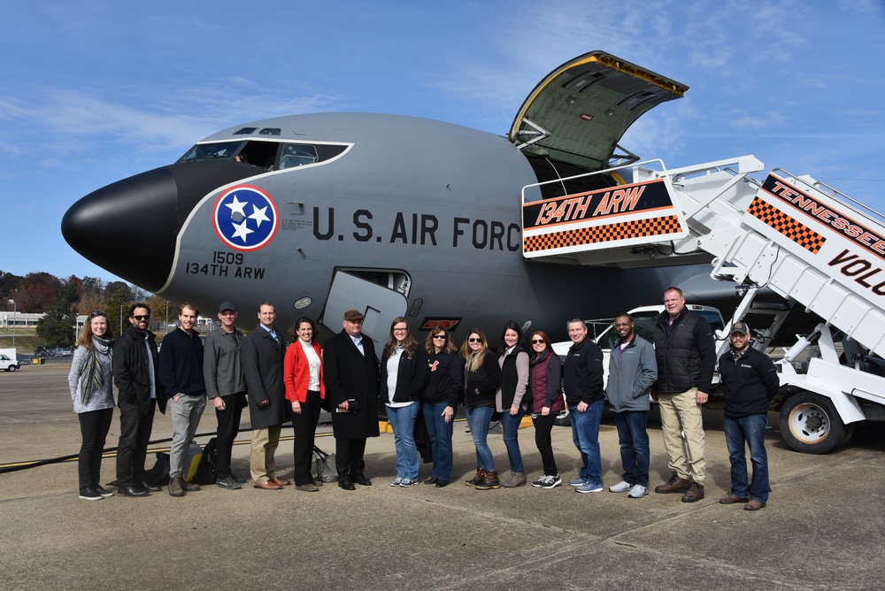 134th Air Refueling Wing hosts local civic leaders on refueling flight