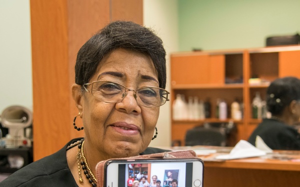 Lucy Richardson started working in the Randolph Air Force Base beauty salon 50 years ago and overcame prejudices of the time.