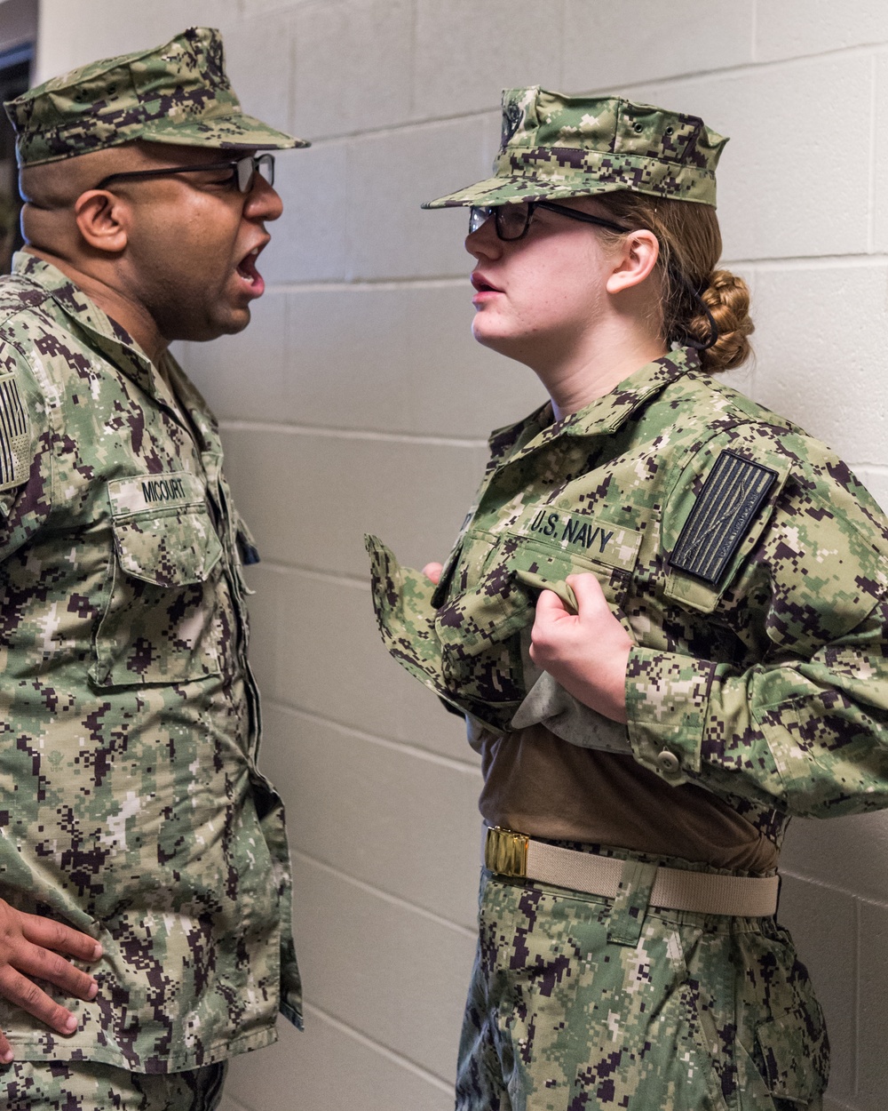 191115-N-TE695-0004 NEWPORT, R.I. (Oct. 31, 2019) -- Navy Officer Candidate School conducts a uniform inspection