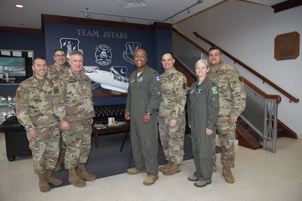 Army intel general visits JSTARS for tour