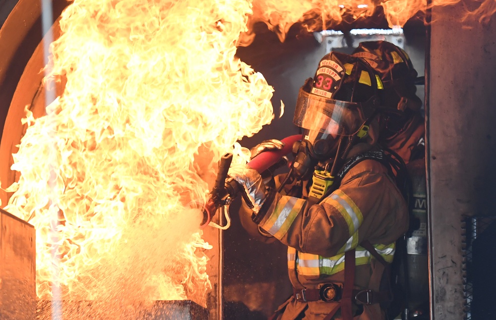 Keesler firefighters meet semi-annual live fire training
