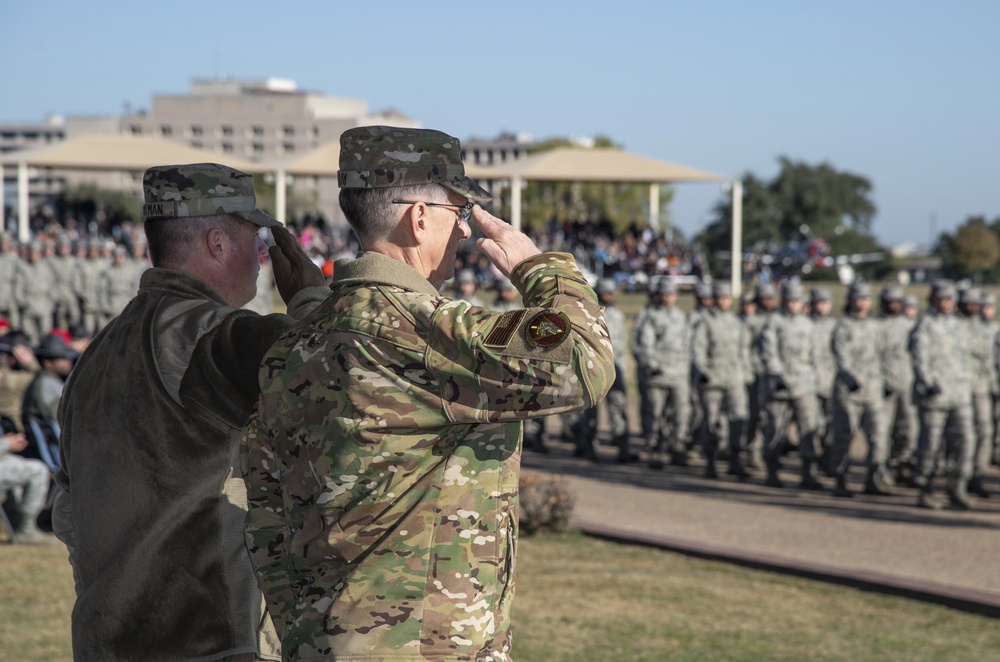 Air Force Global Strike Command commander gets first-hand look at BMT