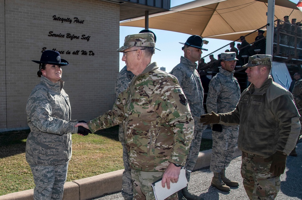 Air Force Global Strike Command commander gets first-hand look at BMT