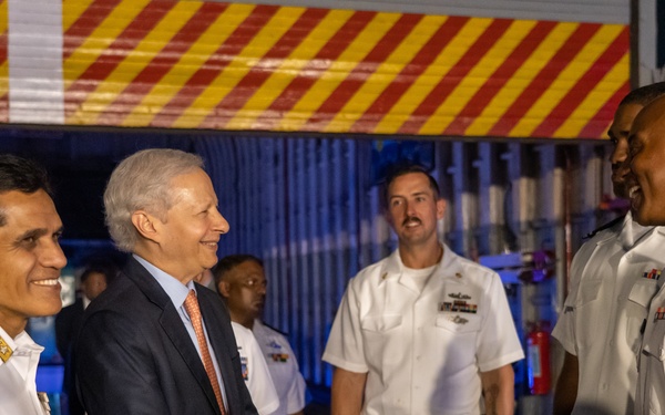 Tiger TRIUMPH: Reception aboard the INS Jalashwa