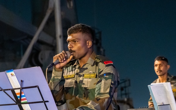 Tiger TRIUMPH: Reception aboard the INS Jalashwa