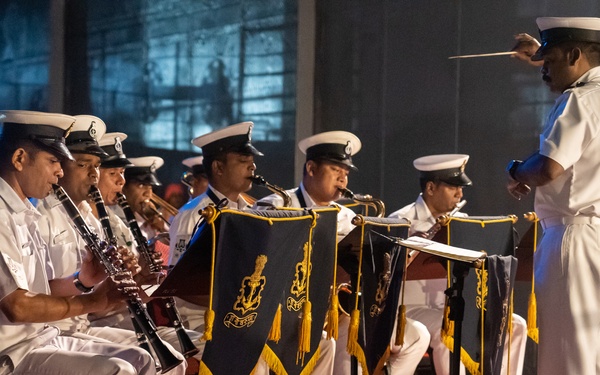 Tiger TRIUMPH: Reception aboard the INS Jalashwa