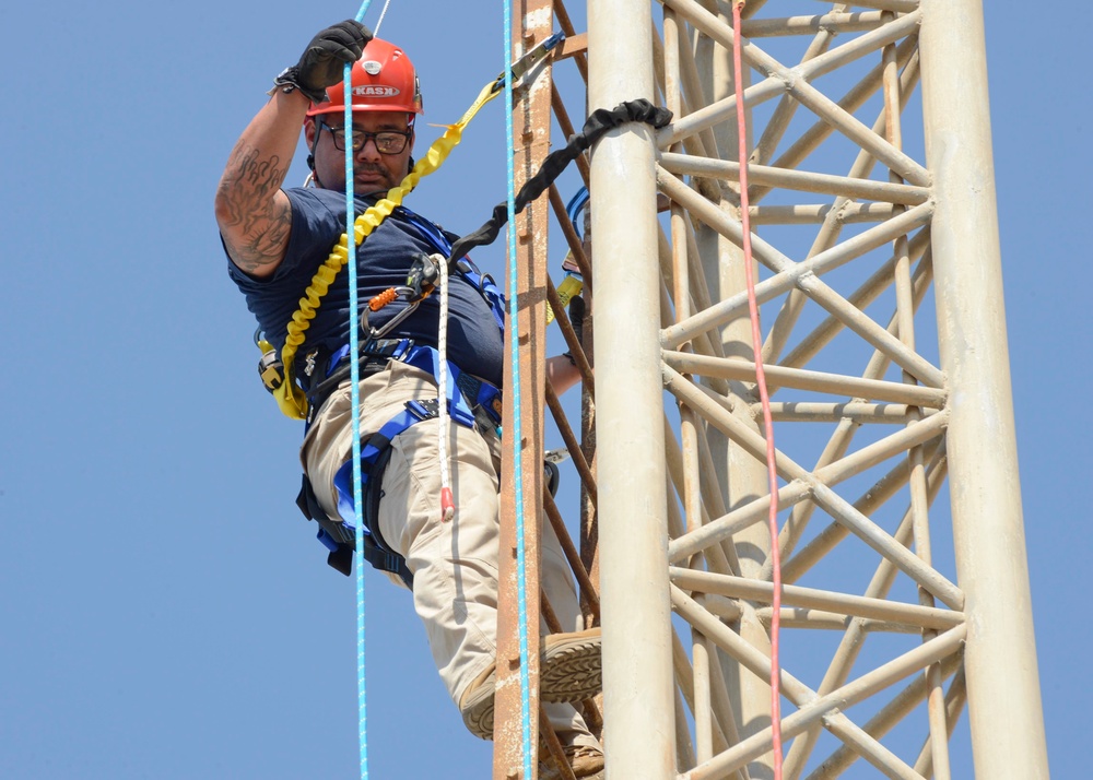 NSA Bahrain Fire &amp; Emergency Services Tower Rescue Training