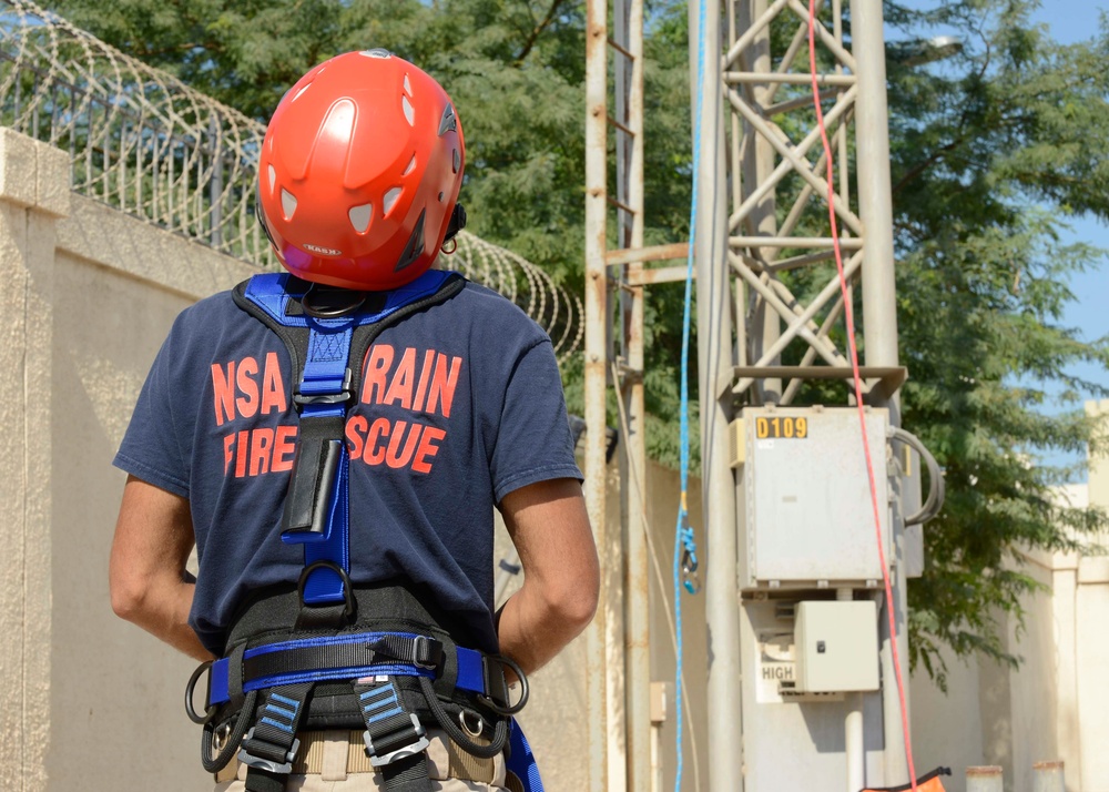 NSA Bahrain Fire &amp; Emergency Services Tower Rescue Training