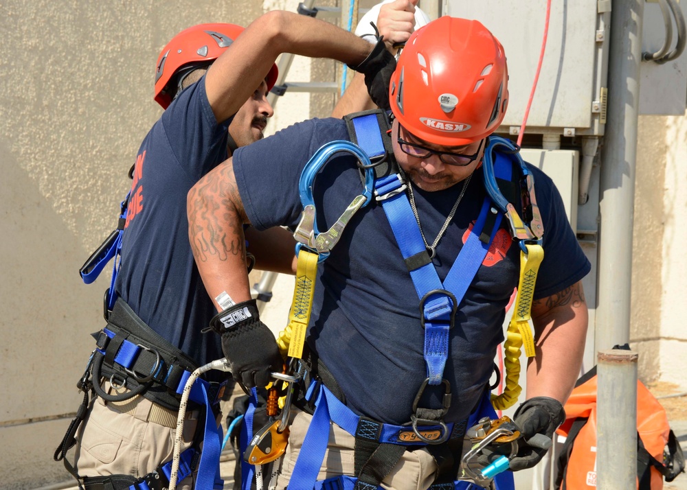 NSA Bahrain Fire &amp; Emergency Services Tower Rescue Training