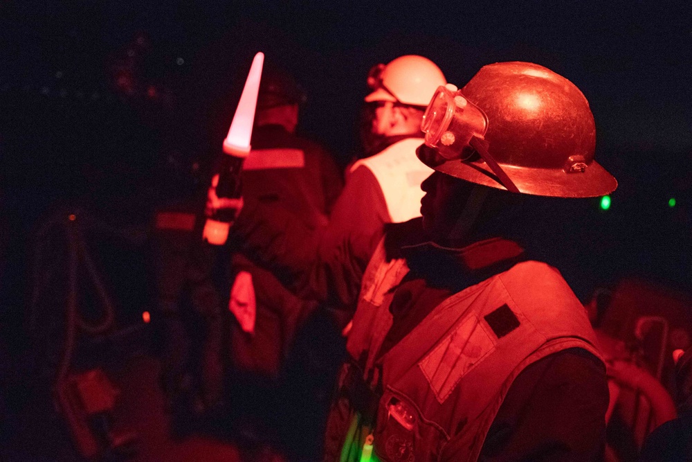Sailors Aboard USS McCampbell (DDG 85) Participate in Replenishment-at-sea with the USNS Washington Chambers (T-AKE 11)