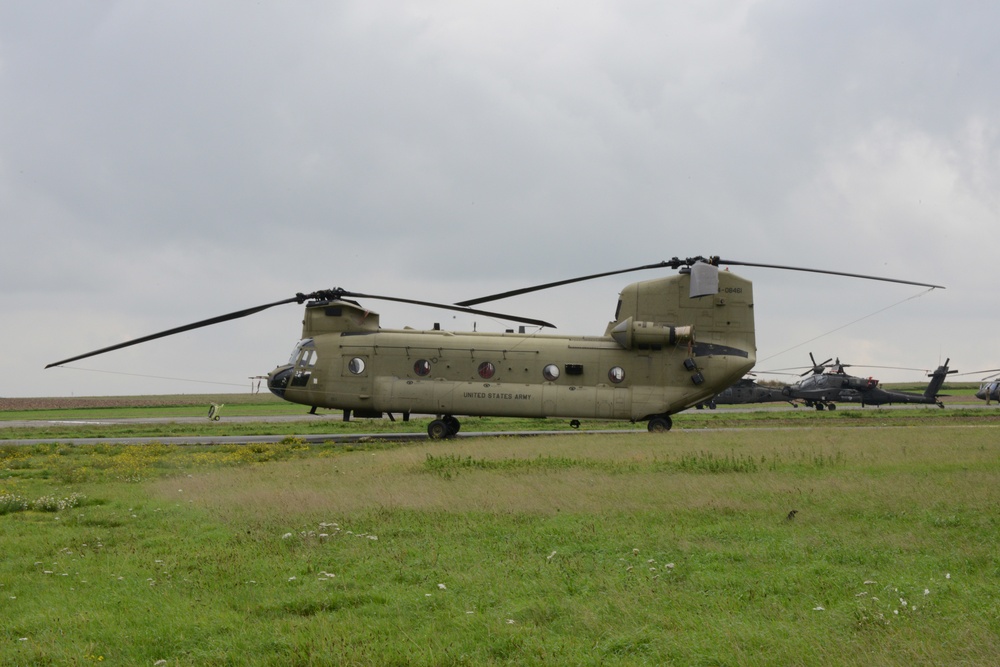 Helicopters of the 3rd Combat Air Brigade at Chièvres Air Base for Atlantic Resolve