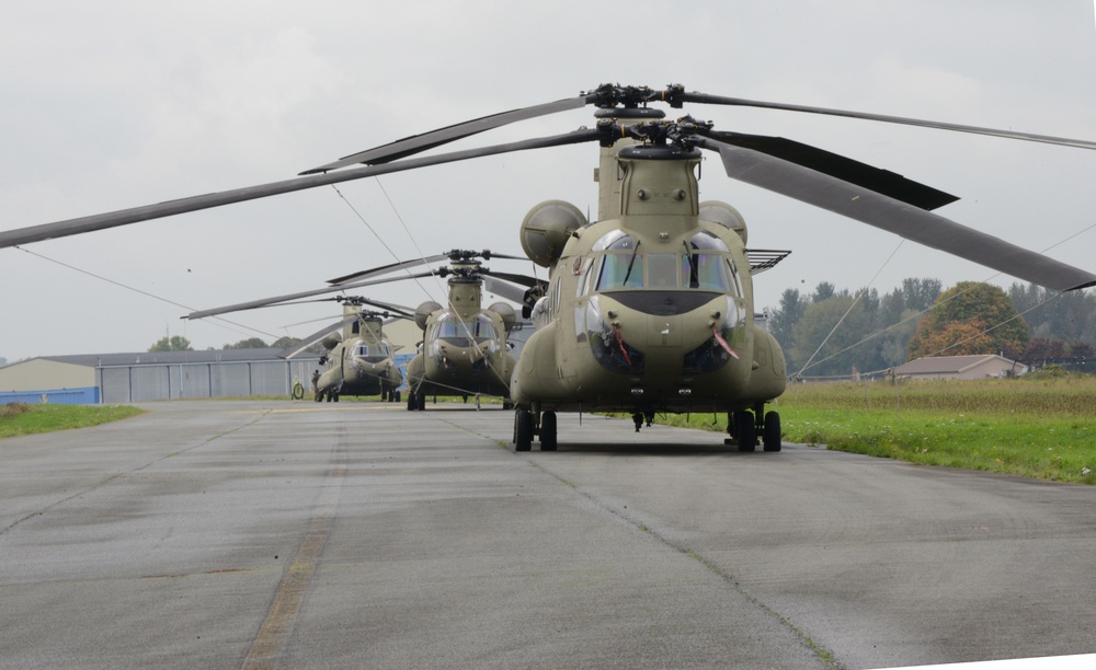 Helicopters of the 3rd Combat Air Brigade at Chièvres Air Base for Atlantic Resolve