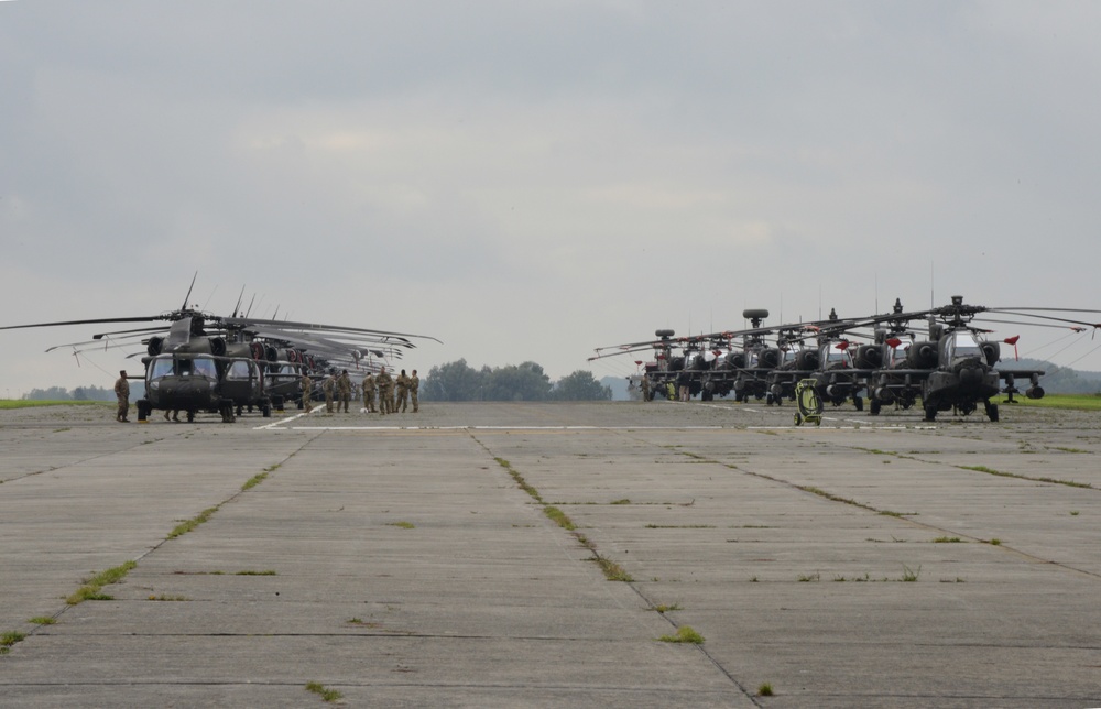 Helicopters of the 3rd Combat Air Brigade at Chièvres Air Base for Atlantic Resolve