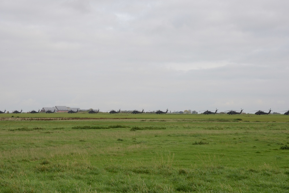 Helicopters of the 3rd Combat Air Brigade at Chièvres Air Base for Atlantic Resolve