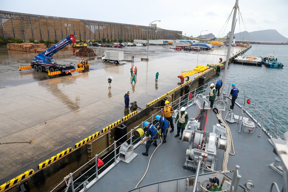 USS Pioneer arrives in Nichinan Japan for Mine Warfare Exercise 3JA 2019