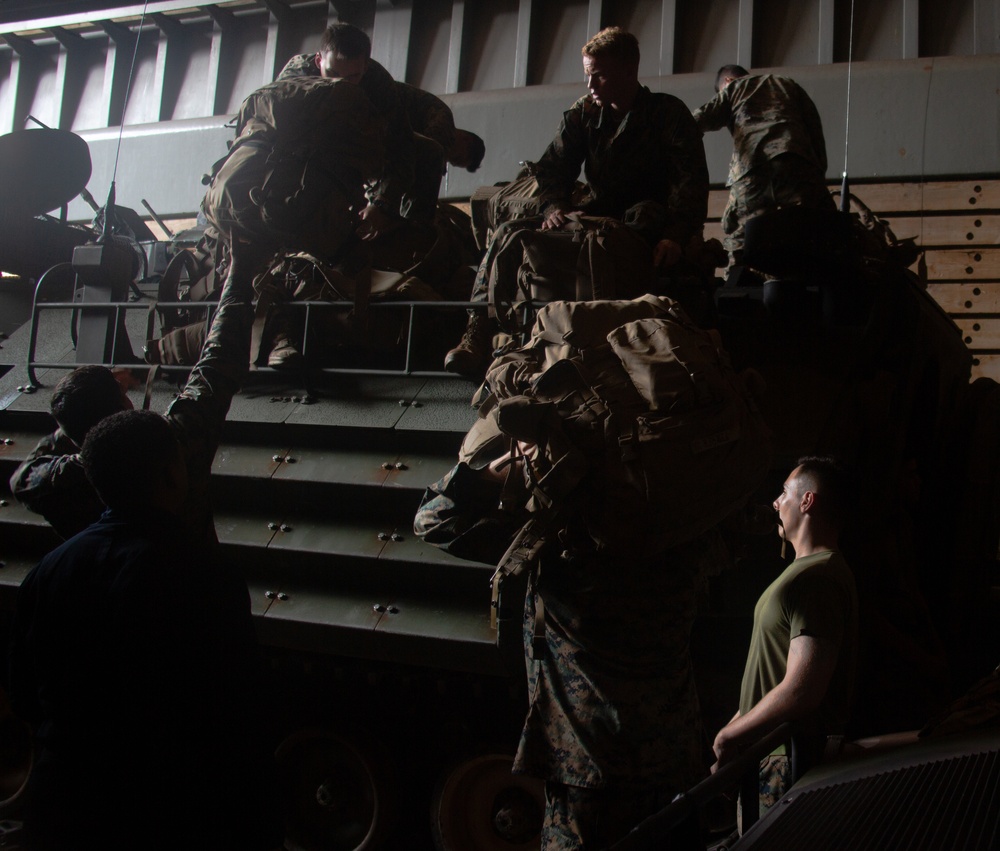 U.S. Marines participate in AAV Drills during exercise Tiger TRIUMPH