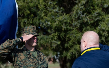 Noah Furbush commissions as a second lieutenant in the Marine Corps