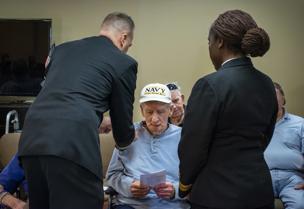 NRD Philadelphia Sailors honor veterans at   Wesley Enhanced Living during the Veterans Day Ceremony