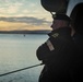 SNMG1's Staff Operations Officer Looks out from USS Gridley