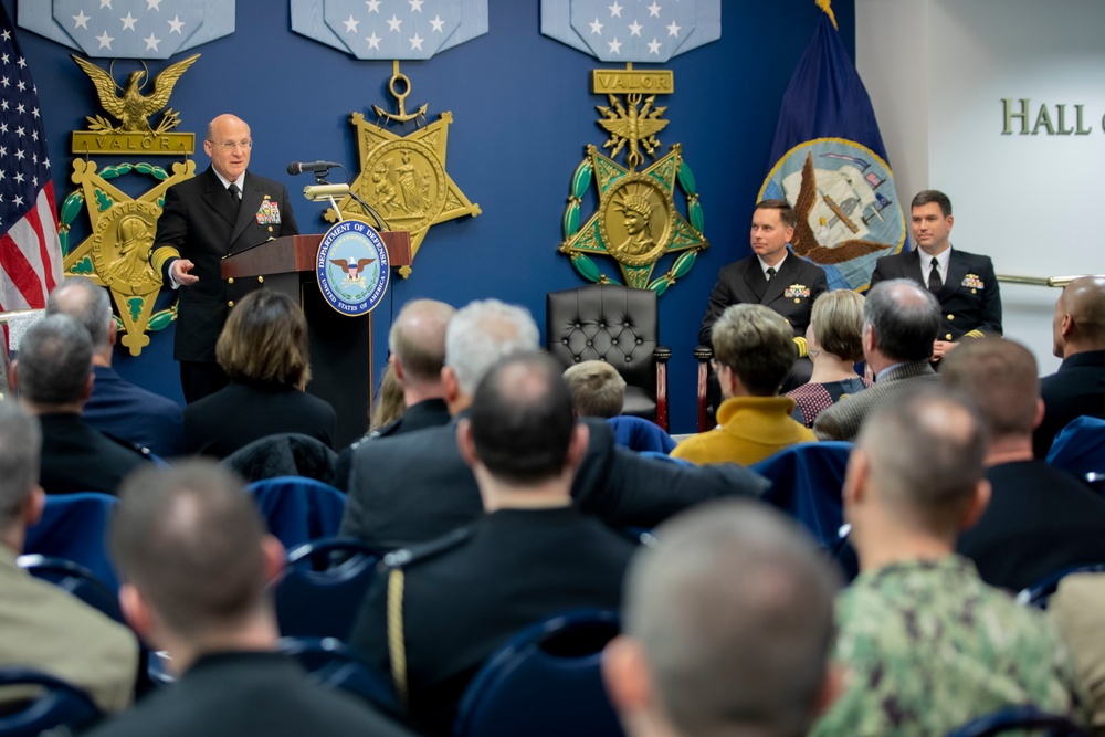 CNO delivers remarks at the 39th Annual Vice Admiral James Bond Stockdale Leadership Award Ceremony