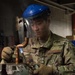 509th CES airman solders pipe at Whiteman Air Force Base