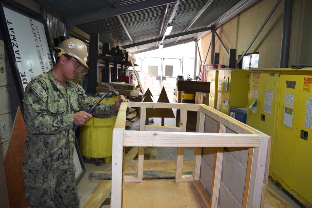 Naval Mobile Construction Battalion 5’s Detail Chinhae assists with a local elementary school play