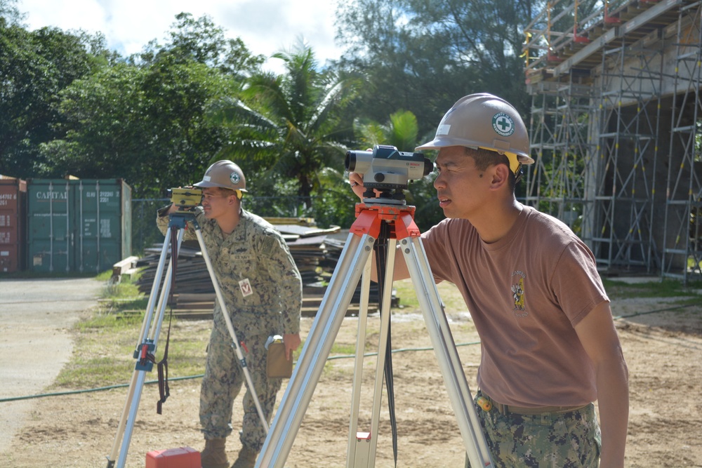 Force Master Chief Delbert Terrell Jr., NAVFAC, visits U.S. Navy Seabees deployed with NMCB-5’s Detail Guam