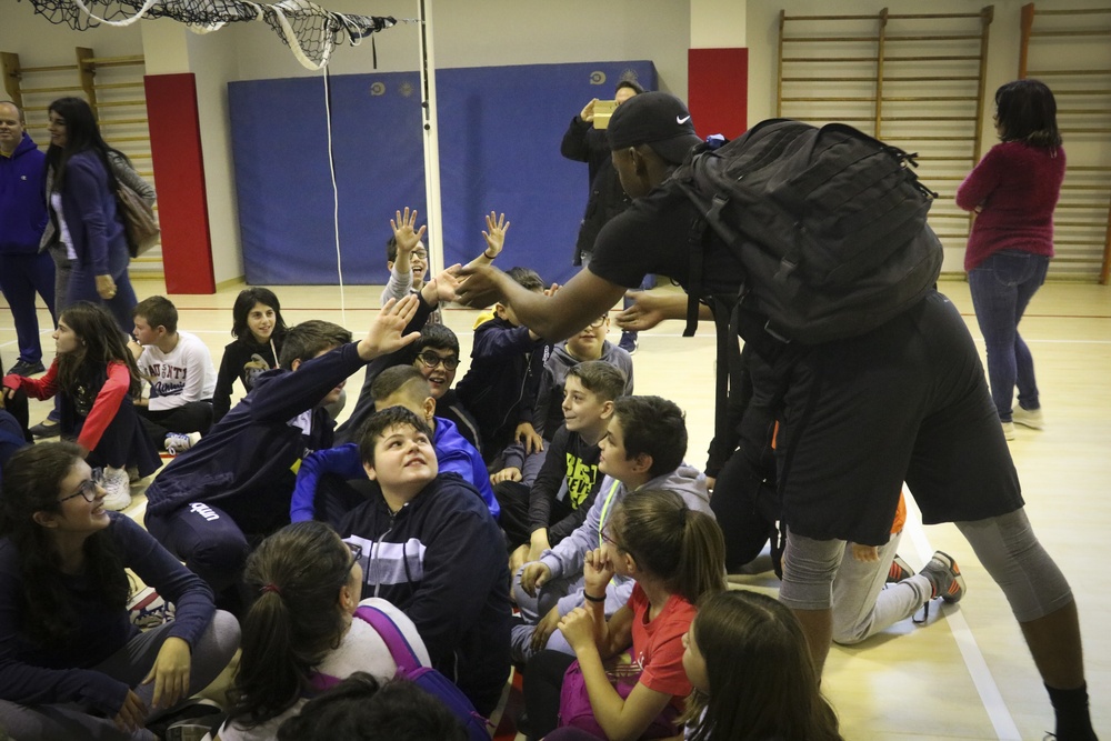 U.S. Marines Assist with Physical Education