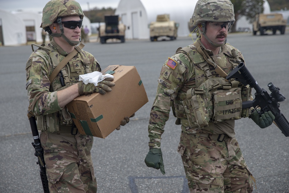 U.S. Army Soldiers Prepare To Board U.S. Marine Corps MV-22B Osprey