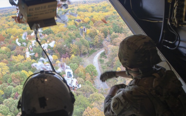 U.S. Army Soldiers Drops Leaflets Off U.S. Marine Corps MV-22B Osprey