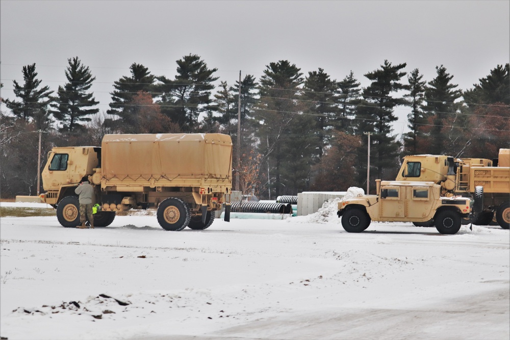 Engineer company Soldiers unload vehicles, equipment from railcars following 2019 Operation Resolute Castle deployment