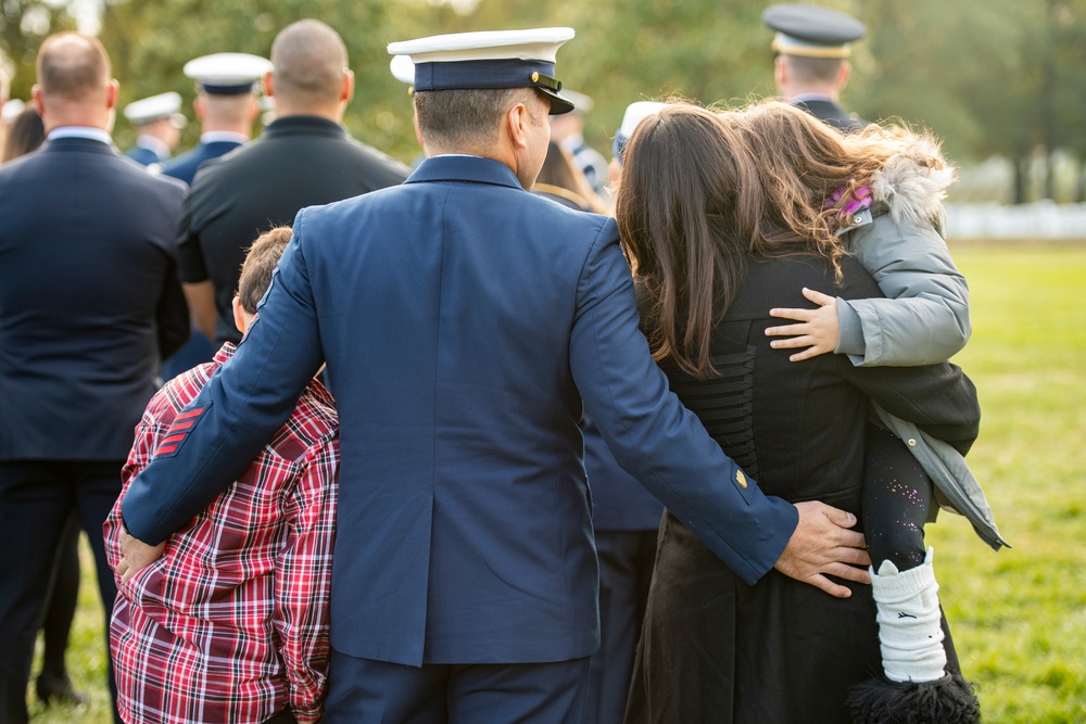 Military Funeral Honors Were Conducted for U.S. Coast Guard Petty Officer 1st Class Nicholas Bogue in Section 60