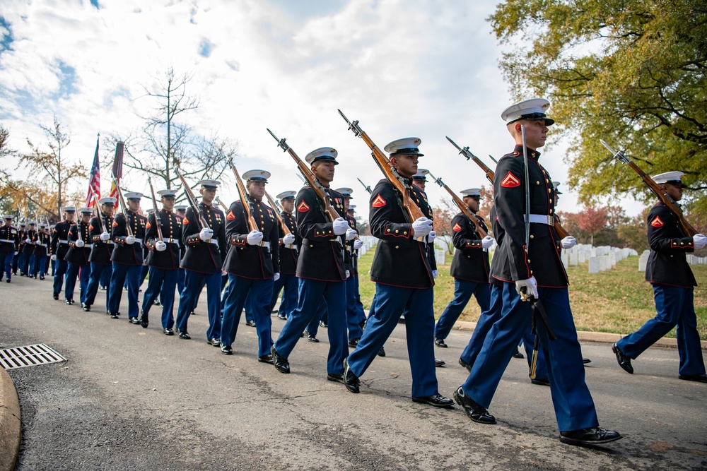 Military Funeral Honors with Funeral Escort were Conducted for U.S. Marine Corps Pvt. Edwin Benson