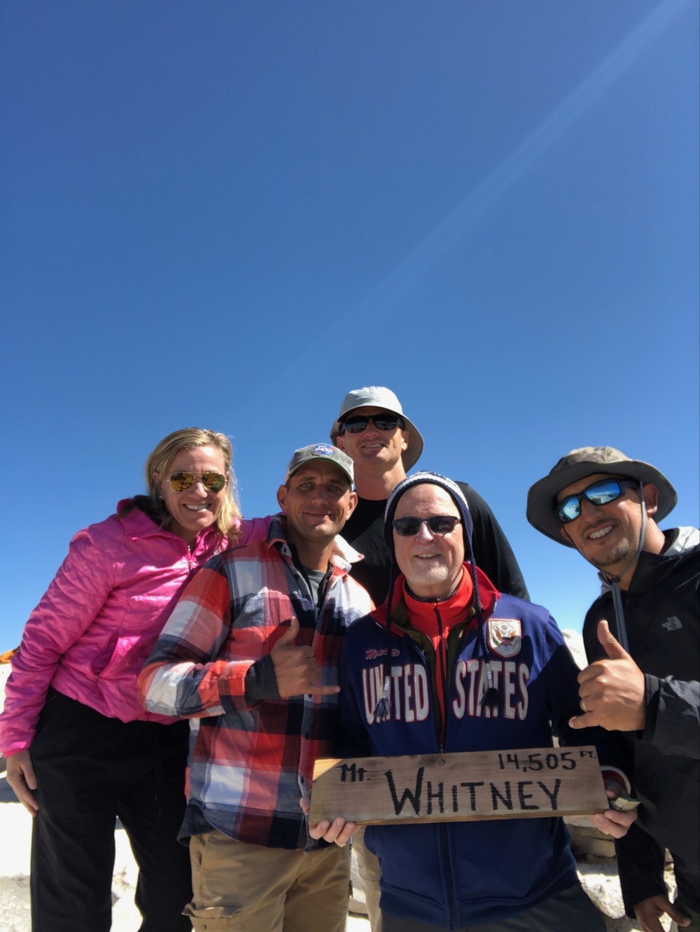 Naval Surface Warfare Center, Port Hueneme Division, (NSWC PHD) group at summit of California's Mt. Whitney.