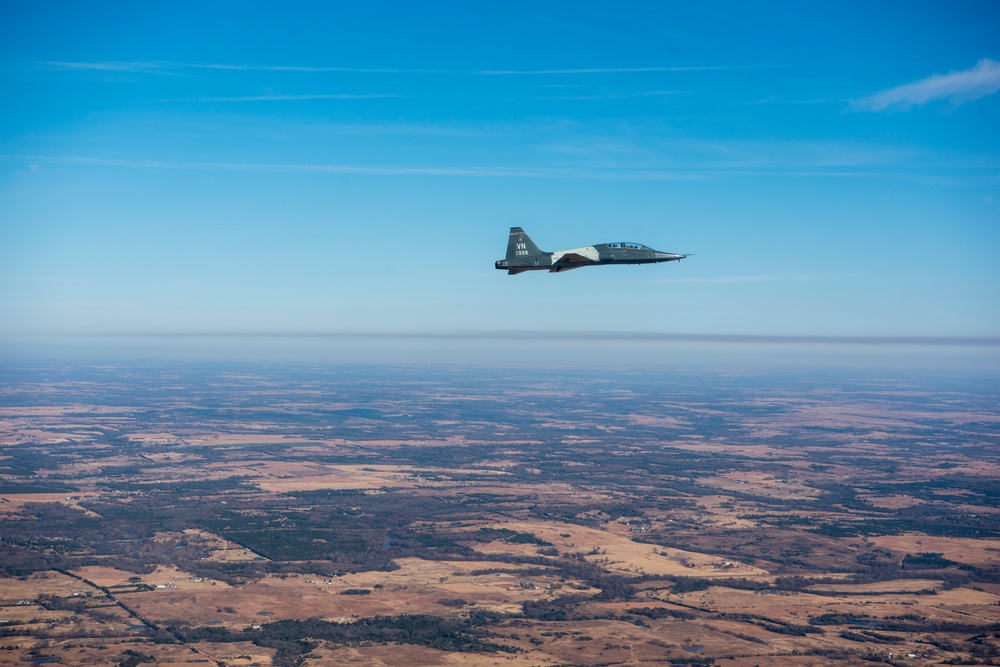 Vance AFB Performs Flyover For OSU Football Game